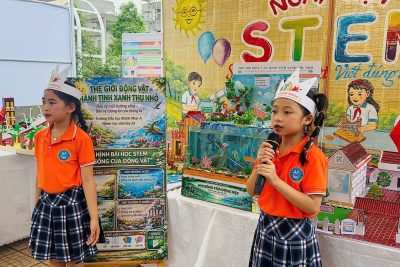 HỌC SINH TRƯỜNG TIỂU HỌC KHÁNH NHẠC A TỰ TIN THUYẾT TRÌNH SẢN PHẨM STEM TẠI NGÀY HỘI CẤP TỈNH
